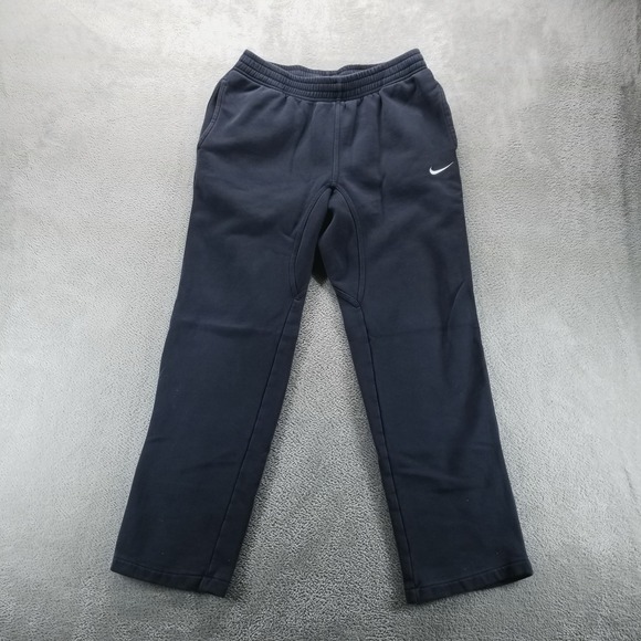Nike Sweatpants Mens M Blue Straight Fleece Gym Workout Pockets Drawstring - Picture 1 of 10